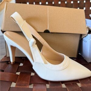 Elegant white  Slingback Heels